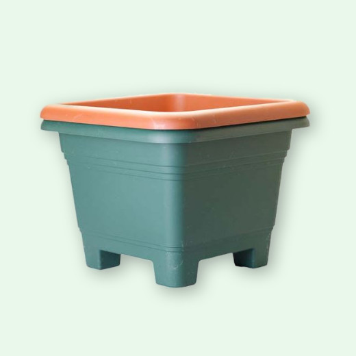 Decorative Square Pot – Terra and Green 32cm